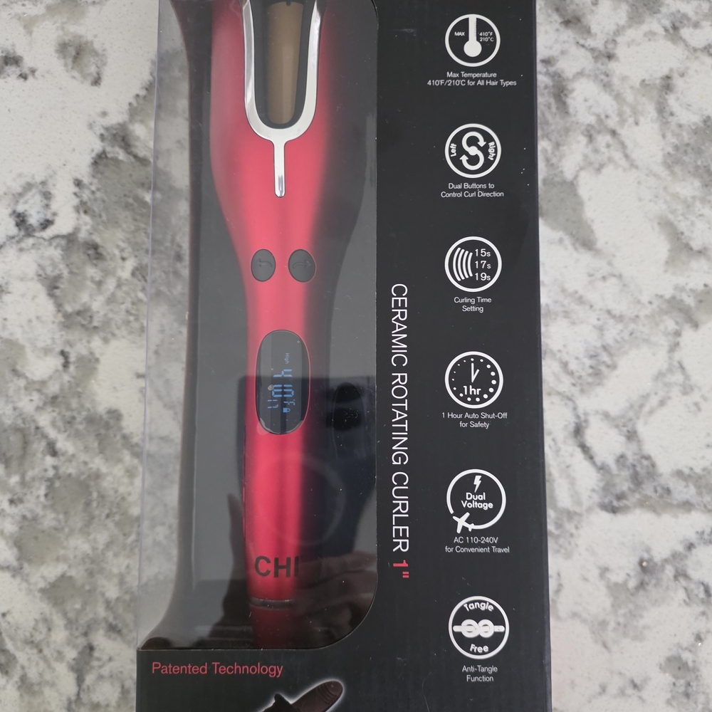 CHI Ceramic Rotating Hair Curler - Red